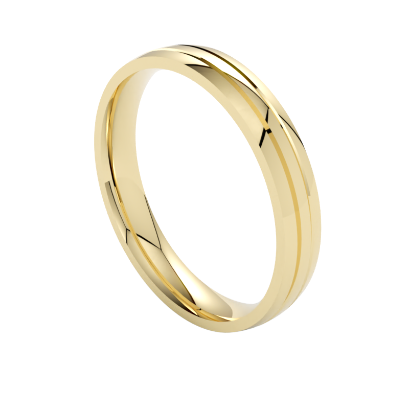 Damska elegancka obrączka ślubna z żółtego złota 585